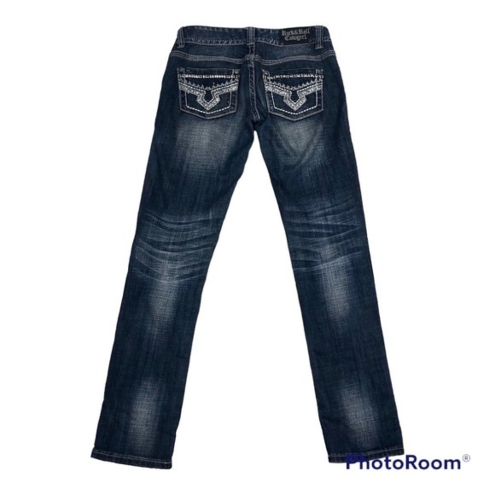 Rock and Roll Cowgirl Low Rise Skinny Jeans 28x30 Bling